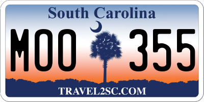 SC license plate MOO355