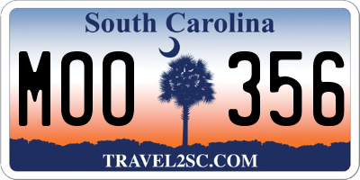 SC license plate MOO356