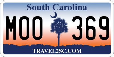 SC license plate MOO369