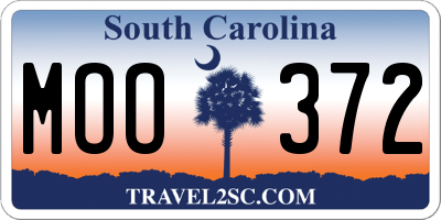 SC license plate MOO372