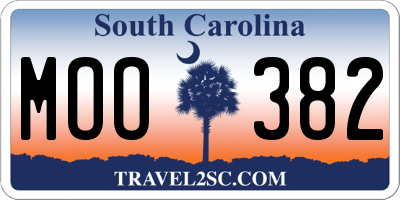 SC license plate MOO382