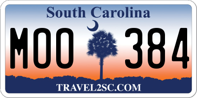 SC license plate MOO384