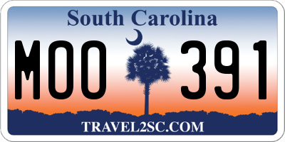 SC license plate MOO391