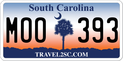 SC license plate MOO393