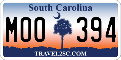 SC license plate MOO394