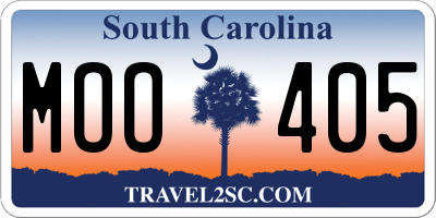 SC license plate MOO405