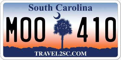 SC license plate MOO410