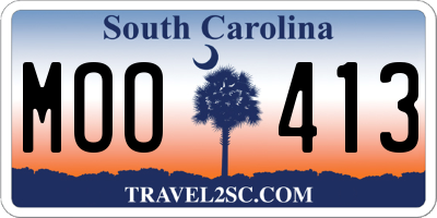 SC license plate MOO413