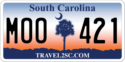 SC license plate MOO421