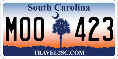 SC license plate MOO423