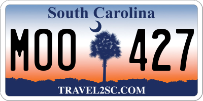 SC license plate MOO427