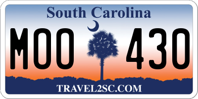 SC license plate MOO430