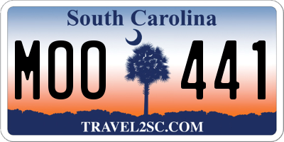 SC license plate MOO441