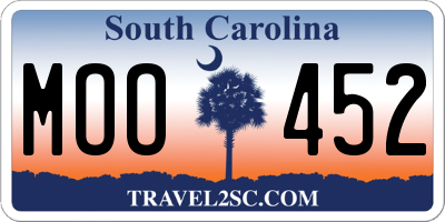 SC license plate MOO452