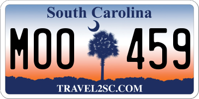 SC license plate MOO459