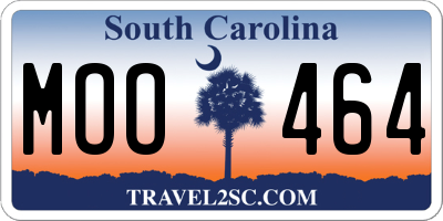 SC license plate MOO464