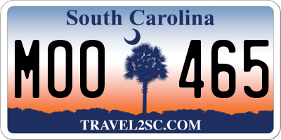 SC license plate MOO465