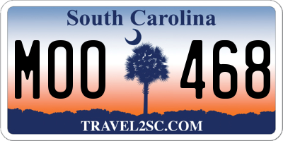 SC license plate MOO468