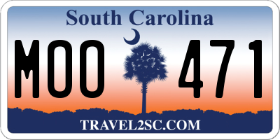 SC license plate MOO471