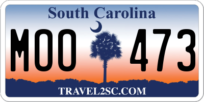 SC license plate MOO473