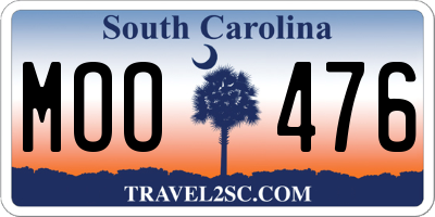 SC license plate MOO476
