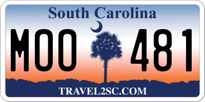SC license plate MOO481
