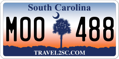 SC license plate MOO488