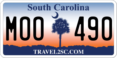 SC license plate MOO490