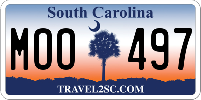SC license plate MOO497