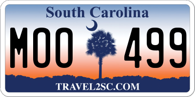 SC license plate MOO499