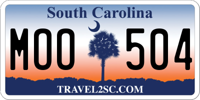 SC license plate MOO504
