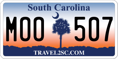 SC license plate MOO507