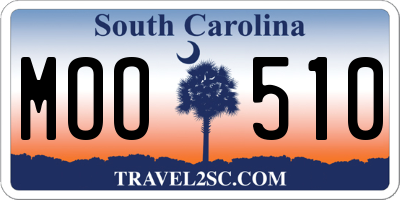 SC license plate MOO510