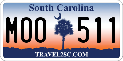 SC license plate MOO511