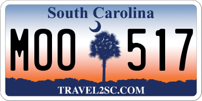 SC license plate MOO517