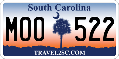 SC license plate MOO522