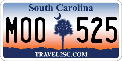 SC license plate MOO525