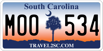 SC license plate MOO534