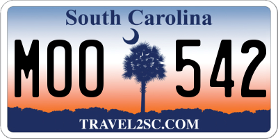 SC license plate MOO542