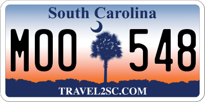 SC license plate MOO548