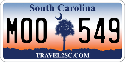 SC license plate MOO549