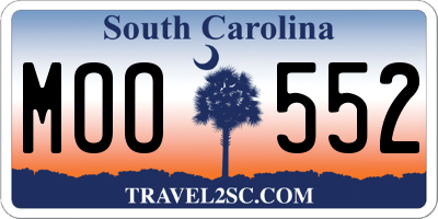 SC license plate MOO552