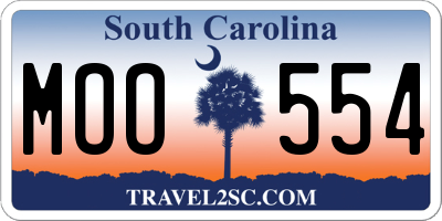 SC license plate MOO554