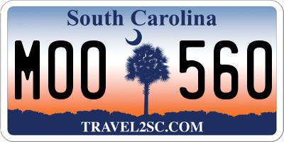 SC license plate MOO560