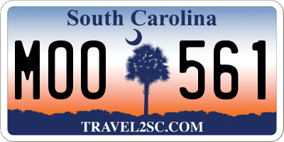 SC license plate MOO561