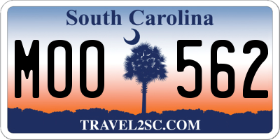 SC license plate MOO562