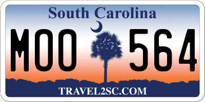 SC license plate MOO564