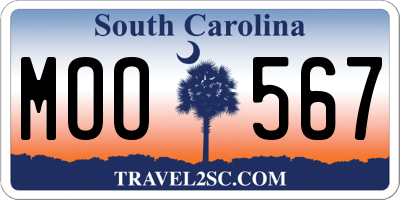 SC license plate MOO567
