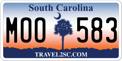 SC license plate MOO583