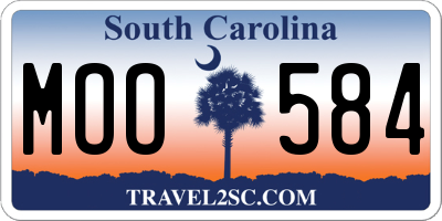SC license plate MOO584
